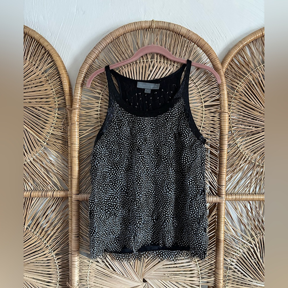 Proenza Schouler Silk Feather Beaded Top